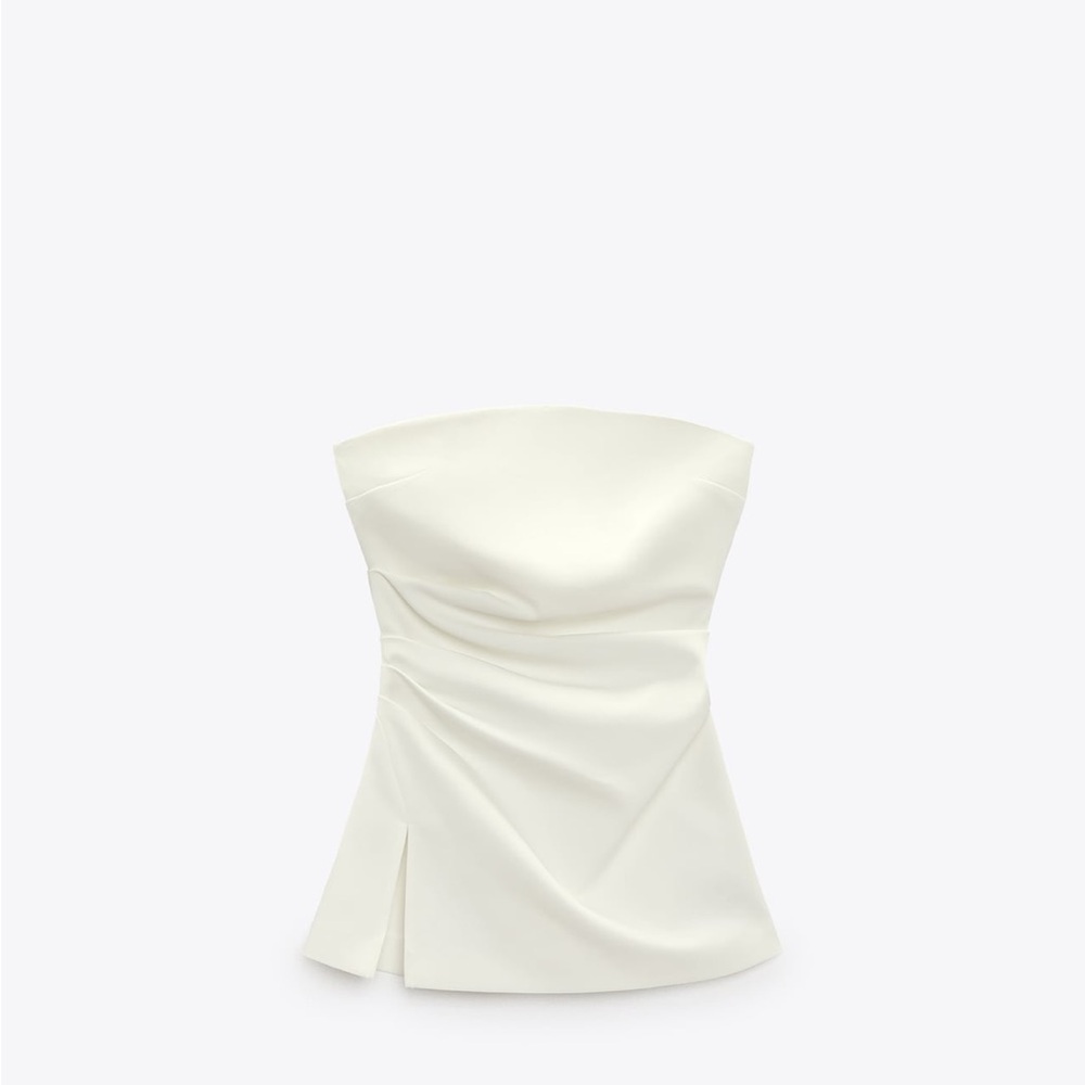 Zara Cream Strapless Top